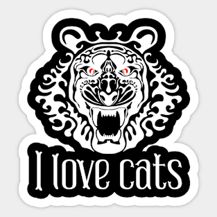 I love cats. Sticker